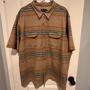 Mens Pendleton striped short sleeve wool shirt. Size XXL